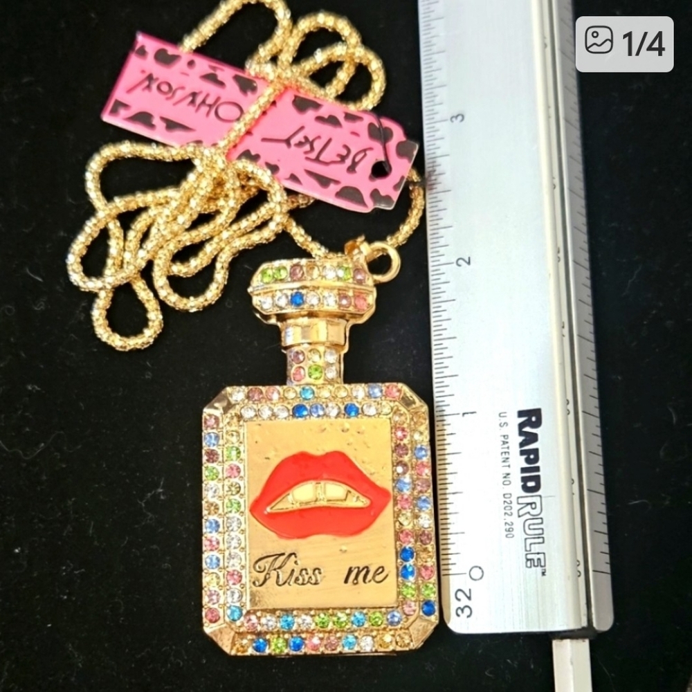 CHOOSE ONE. BETSEY JOHNSON Harley Davidson Pink Motorcycle Necklace NIP. - Picture 6 of 9